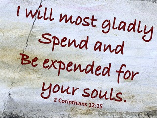 2 Corinthians 12:15 Spent And Expended For You (red)